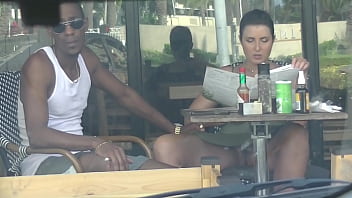 Cheating Wife #4 Part 3 - Hubby films me outside a cafe Upskirt Displaying and having an Bi-racial affair with a Dark-hued Man!!!