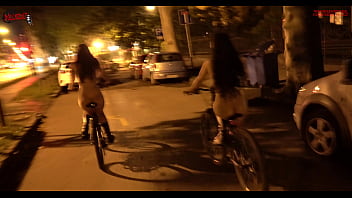 Riding our bike nude through the streets of the city - Dollscult