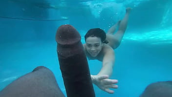 Underwater Hook-up First-timer Teenage Kicked By Hefty Dark-hued man wood Hefty Dark-hued Spunk-pump