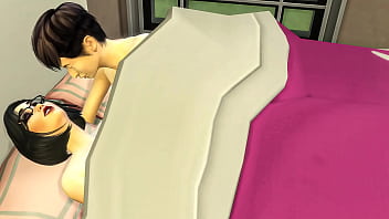 Chinese Step-mom and virgin step-son share the same bed at the hotel room on a business journey