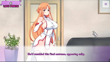 Waifu Hub [Hentai parody game PornPlay ] Ep.1 Asuna Pornography Sofa casting - this horny dame from sword Art Online want to be a Pornography industry starlet
